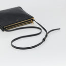 CELINE Trio Shoulder Bag Leather Black Gold Auth mr2544V-7