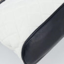 CHANEL Matelasse Chain Shoulder Bag Leather White Gold CC Auth mr2545V-13