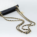 CHANEL Matelasse Chain Shoulder Bag Leather White Gold CC Auth mr2545V-7