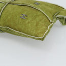 CHANEL Clutch Bag Mouton Green Silver CC Auth mr2548A-12