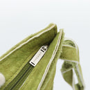 CHANEL Clutch Bag Mouton Green Silver CC Auth mr2548A-14