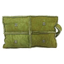 CHANEL Clutch Bag Mouton Green Silver CC Auth mr2548A-3