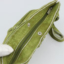 CHANEL Clutch Bag Mouton Green Silver CC Auth mr2548A-6