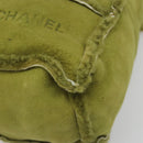 CHANEL Shoulder Bag Mouton Green Silver CC Auth mr2549V-10
