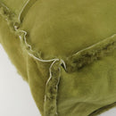 CHANEL Shoulder Bag Mouton Green Silver CC Auth mr2549V-11