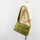 CHANEL Shoulder Bag Mouton Green Silver CC Auth mr2549V-23