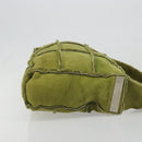 CHANEL Shoulder Bag Mouton Green Silver CC Auth mr2549V-4