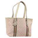 GUCCI GG Canvas Sherry Line Tote Bag Pink Gold 137396 Auth mr2550A-1