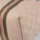GUCCI GG Canvas Sherry Line Tote Bag Pink Gold 137396 Auth mr2550A-9