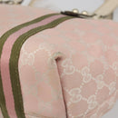 GUCCI GG Canvas Sherry Line Tote Bag Pink Gold 137396 Auth mr2550A-15