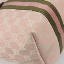 GUCCI GG Canvas Sherry Line Tote Bag Pink Gold 137396 Auth mr2550A-16