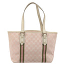 GUCCI GG Canvas Sherry Line Tote Bag Pink Gold 137396 Auth mr2550A-2