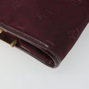 Christian Dior Clutch Bag Canvas Bordeaux Gold Auth mr2551-11