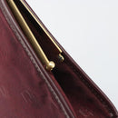 Christian Dior Clutch Bag Canvas Bordeaux Gold Auth mr2551-12