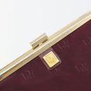 Christian Dior Clutch Bag Canvas Bordeaux Gold Auth mr2551-13