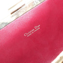 Christian Dior Clutch Bag Canvas Bordeaux Gold Auth mr2551-14