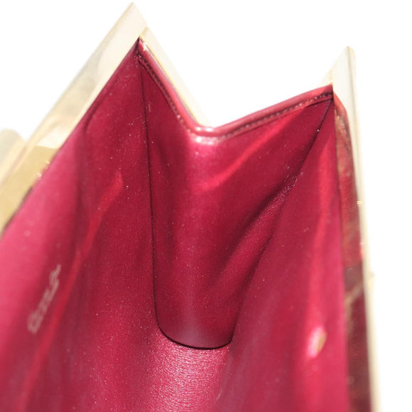 Christian Dior Clutch Bag Canvas Bordeaux Gold Auth mr2551