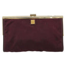 Christian Dior Clutch Bag Canvas Bordeaux Gold Auth mr2551-2