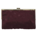 Christian Dior Clutch Bag Canvas Bordeaux Gold Auth mr2551-3
