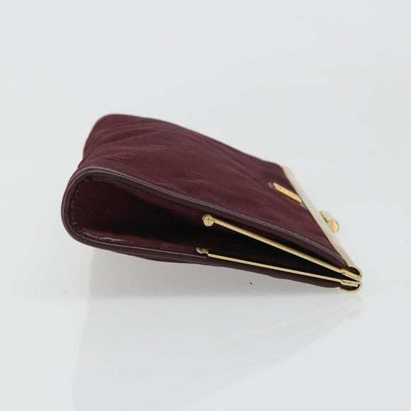 Christian Dior Clutch Bag Canvas Bordeaux Gold Auth mr2551