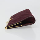 Christian Dior Clutch Bag Canvas Bordeaux Gold Auth mr2551-5