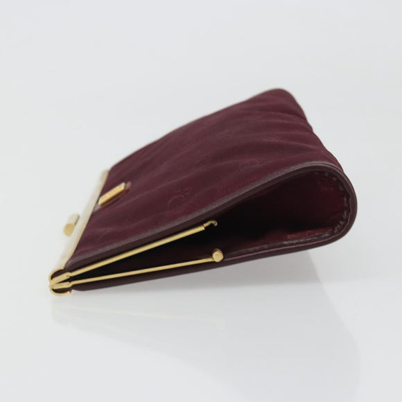 Christian Dior Clutch Bag Canvas Bordeaux Gold Auth mr2551