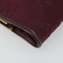 Christian Dior Clutch Bag Canvas Bordeaux Gold Auth mr2551-9