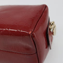 GUCCI Micro GG Supreme Pouch Patent leather Red Gold 153228 Auth mr2555-10