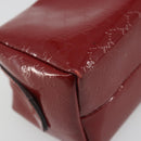 GUCCI Micro GG Supreme Pouch Patent leather Red Gold 153228 Auth mr2555-11