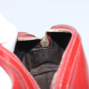 GUCCI Micro GG Supreme Pouch Patent leather Red Gold 153228 Auth mr2555-15