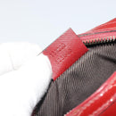 GUCCI Micro GG Supreme Pouch Patent leather Red Gold 153228 Auth mr2555-17