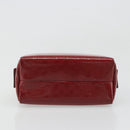 GUCCI Micro GG Supreme Pouch Patent leather Red Gold 153228 Auth mr2555-7
