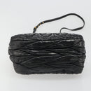 Miu Miu Hand Bag Leather 2way Black Gold Auth mr2556-5