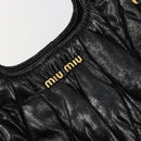 Miu Miu Hand Bag Leather 2way Black Gold Auth mr2556-19