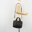 Miu Miu Hand Bag Leather 2way Black Gold Auth mr2556-26