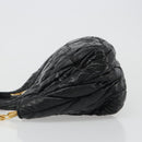 Miu Miu Hand Bag Leather 2way Black Gold Auth mr2556-4