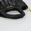 Miu Miu Hand Bag Leather 2way Black Gold Auth mr2556-7