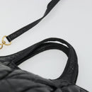 Miu Miu Hand Bag Leather 2way Black Gold Auth mr2556-8