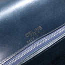 CELINE Shoulder Bag Leather Navy Gold Auth mr2557A-18