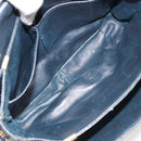CELINE Shoulder Bag Leather Navy Gold Auth mr2557A-11