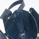CELINE Shoulder Bag Leather Navy Gold Auth mr2557A-19
