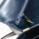 CELINE Shoulder Bag Leather Navy Gold Auth mr2557A-22