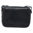 CELINE Shoulder Bag Leather Navy Gold Auth mr2557A-2