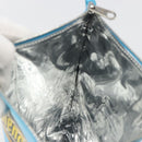BALENCIAGA MAXI PACK Clutch Bag Leather Blue Silver Auth mr2558A-16