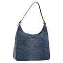 FENDI Shoulder Bag Denim Blue Gold Auth mr2559A-1