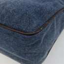FENDI Shoulder Bag Denim Blue Gold Auth mr2559A-12