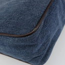 FENDI Shoulder Bag Denim Blue Gold Auth mr2559A-13