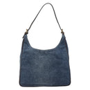 FENDI Shoulder Bag Denim Blue Gold Auth mr2559A-2
