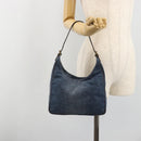 FENDI Shoulder Bag Denim Blue Gold Auth mr2559A-21