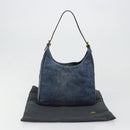 FENDI Shoulder Bag Denim Blue Gold Auth mr2559A-22